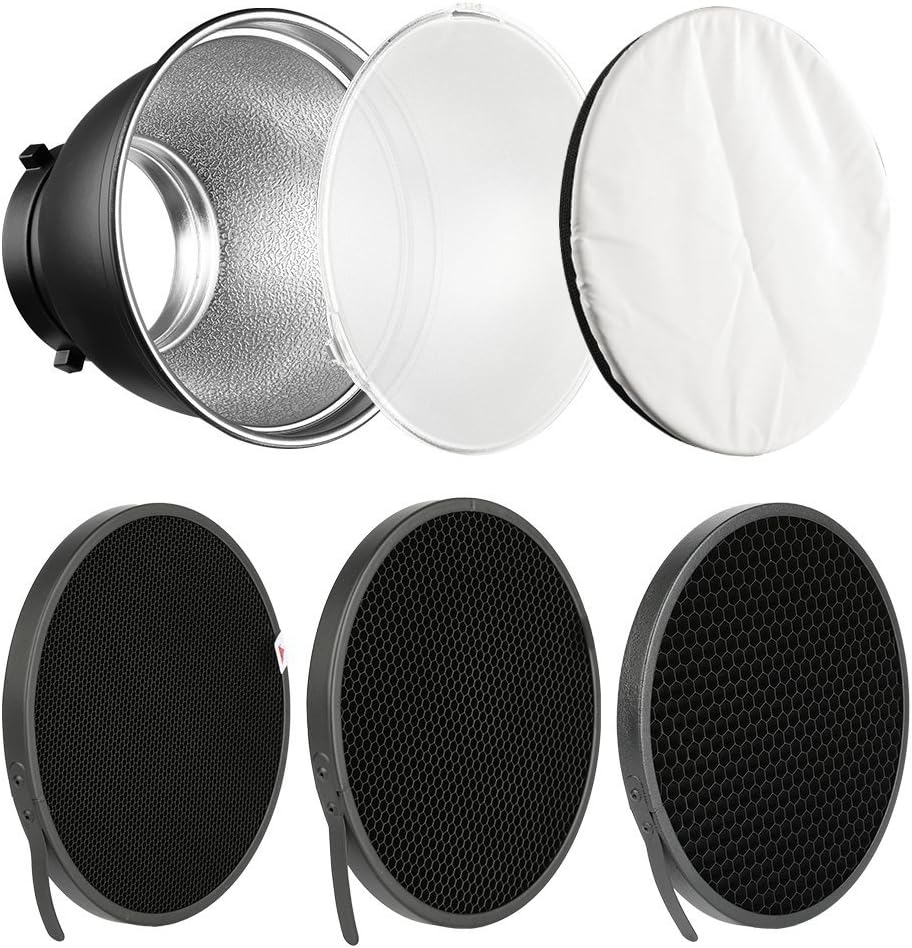 7 Inch Standard Reflector Lamp Shade with Honeycomb Grid for Studio