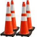 28 in Traffic Safety Cones 4-Pack - Durable MUTCD-Compliant Cones