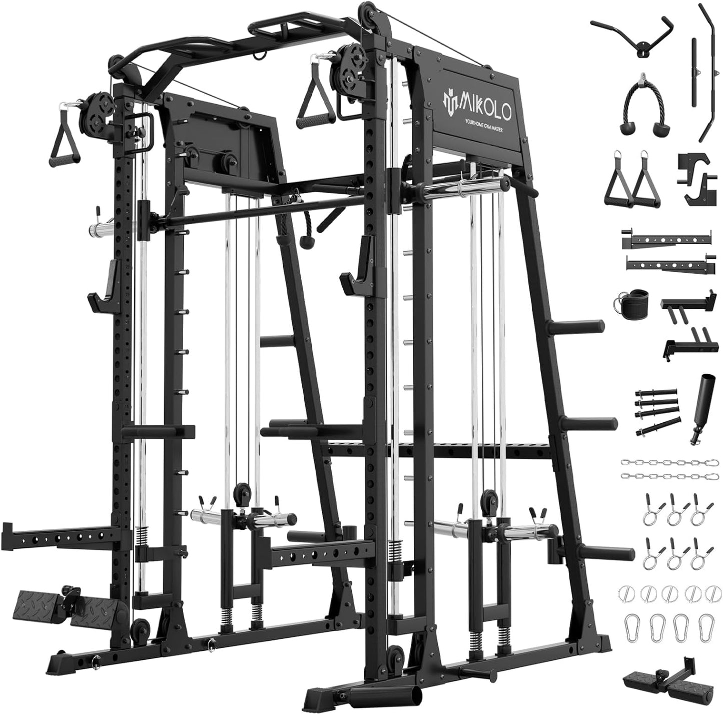 Mikolo Smith Machine with LAT-Pull Down & Cable Crossover System