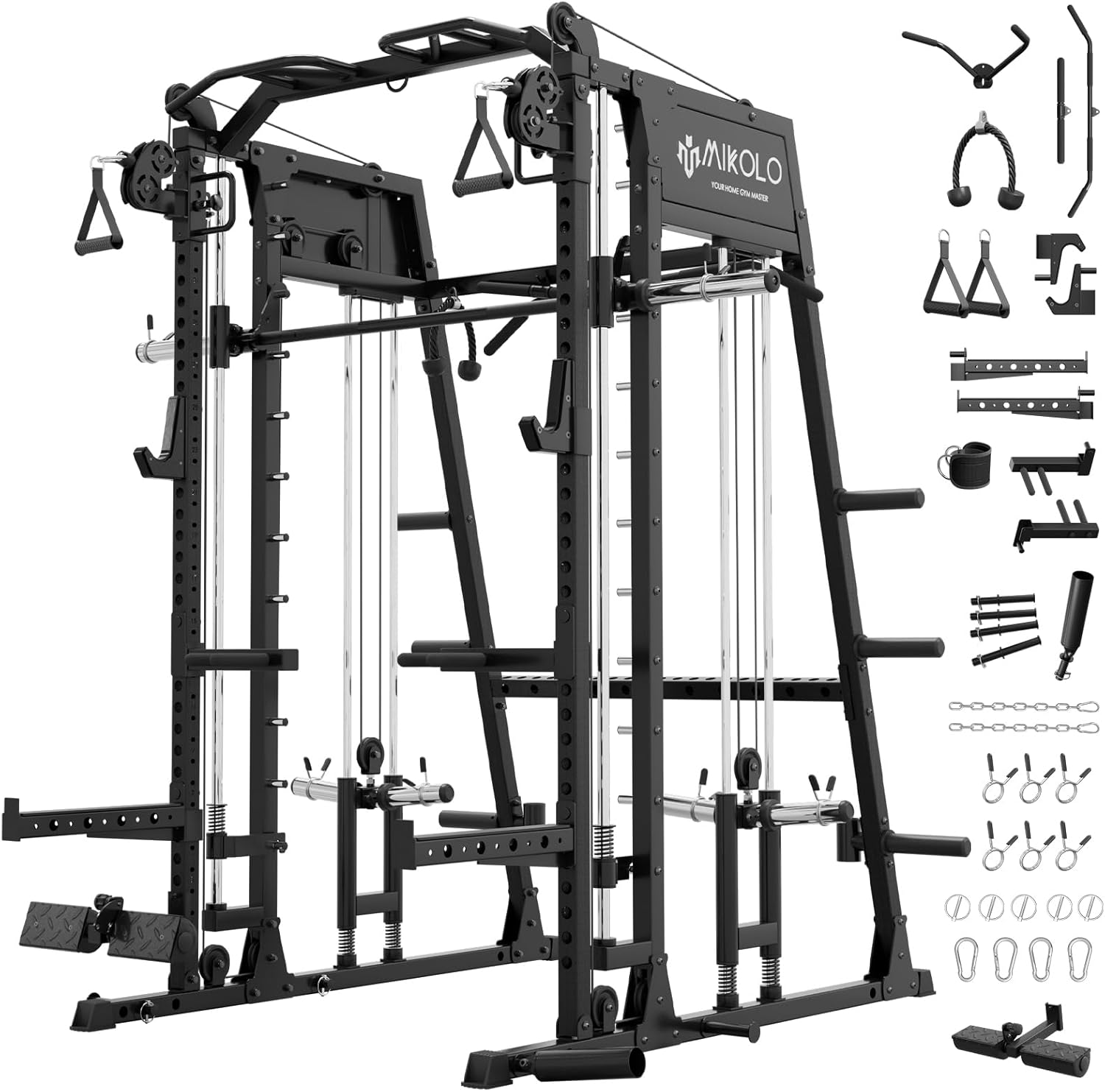 Mikolo Smith Machine with LAT-Pull Down & Cable Crossover System