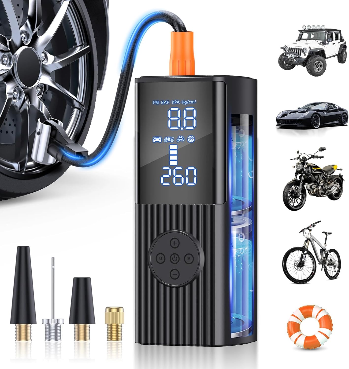Portable Air Compressor Tire Inflator with Digital Pressure Gauge