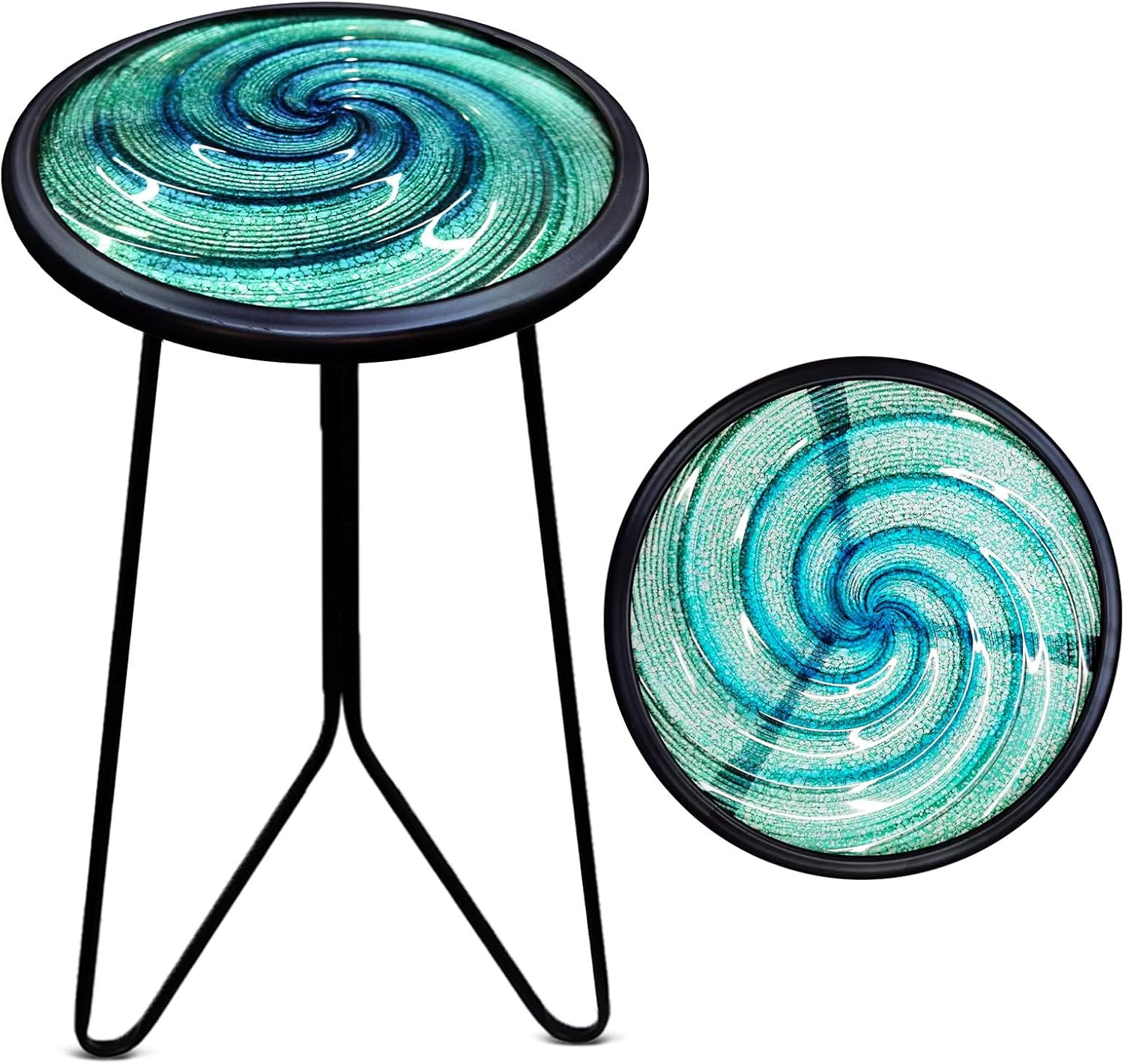 LIFFY Patio Side Table - Small Round End Table for Indoor Use