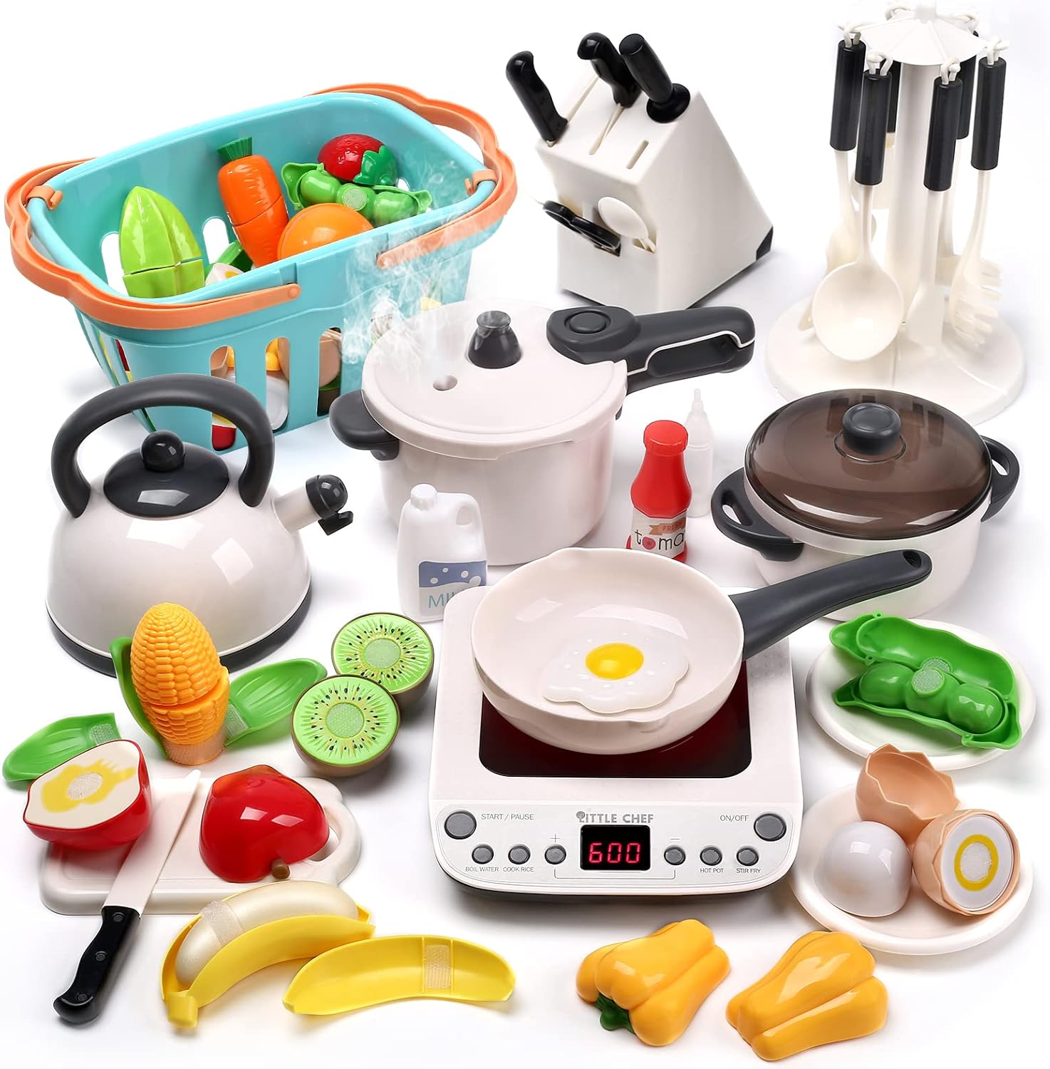 Cute Stone Kitchen Toy Set - Interactive Cooking Fun!