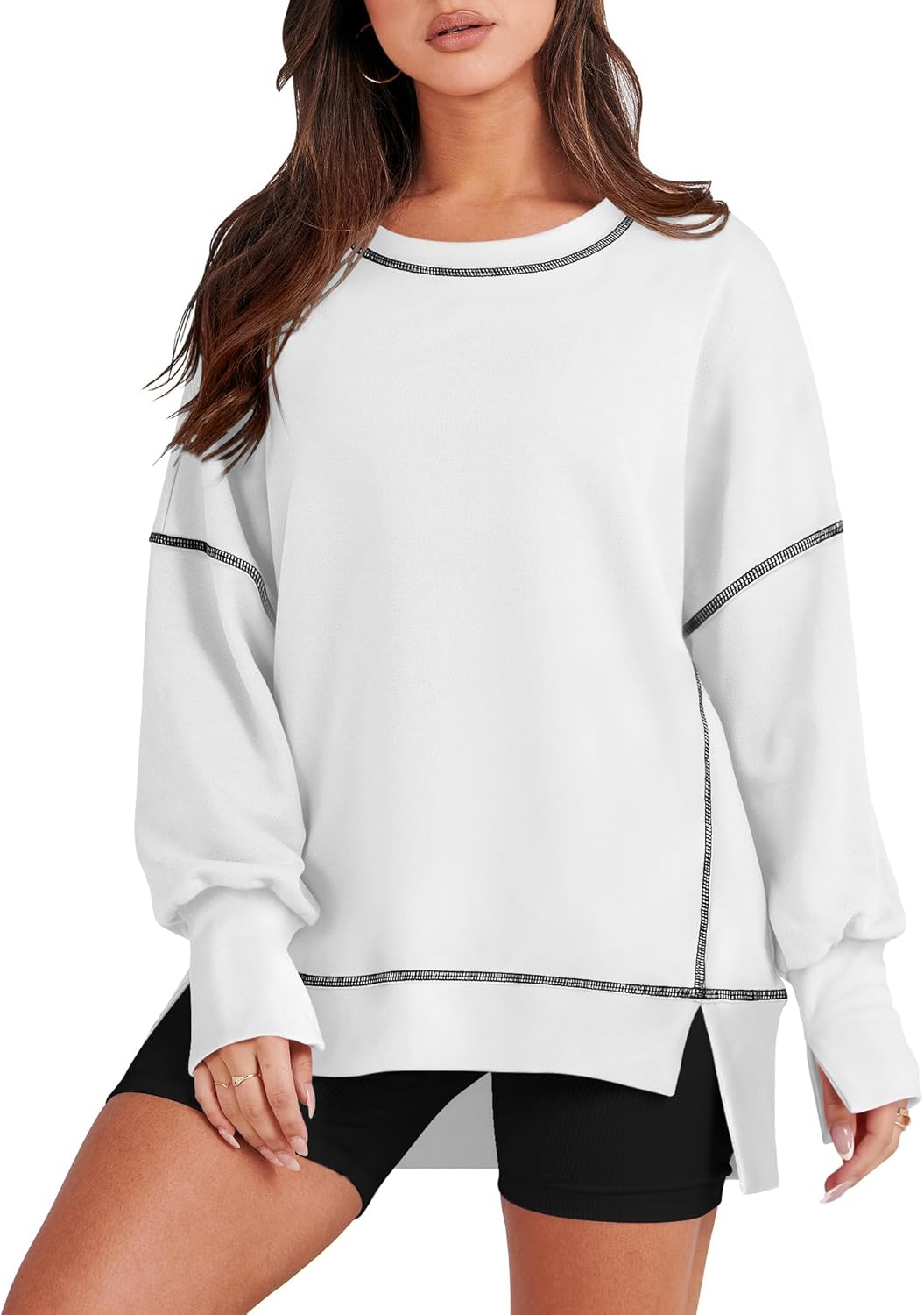 Trendy Oversized Crewneck Sweatshirt for Fall