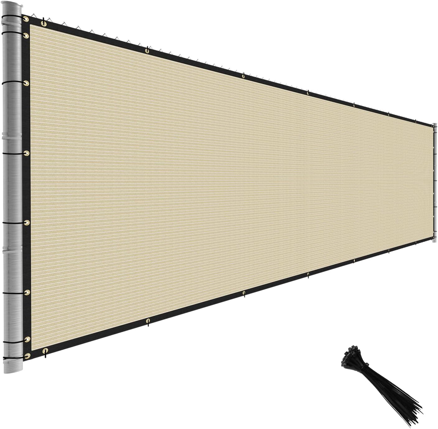 5'x100' Beige Tan Privacy Fence Screen - Ultimate Windscreen & Airflow Boost!