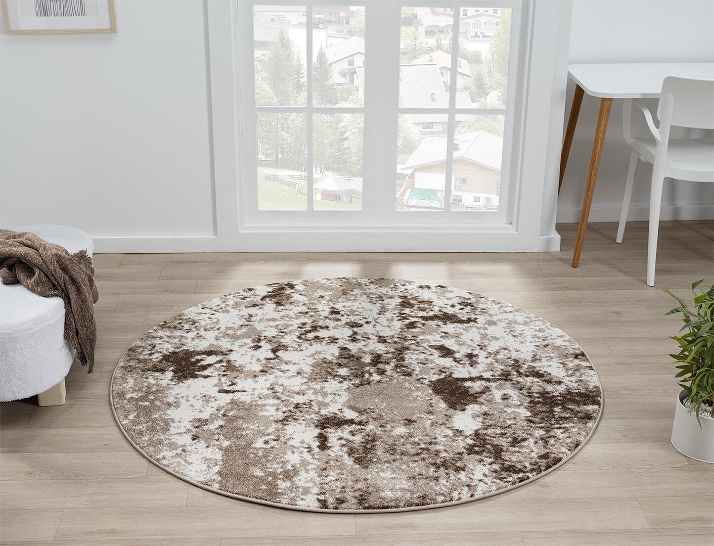 Keen Home Design 10ft Round Non-Shedding Abstract Area Rug