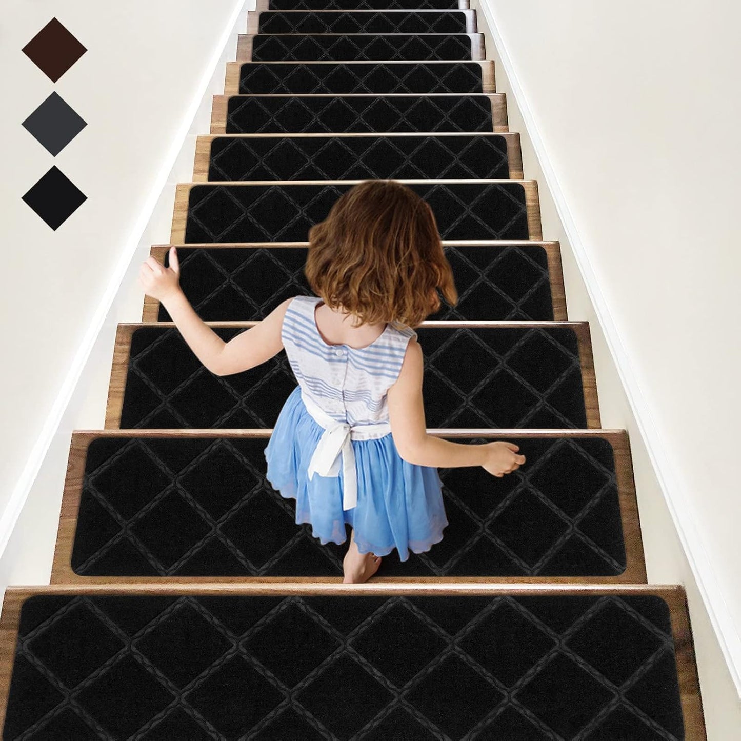 RIOLAND Stair Treads Carpet Non-Slip Indoor Safety for Kids