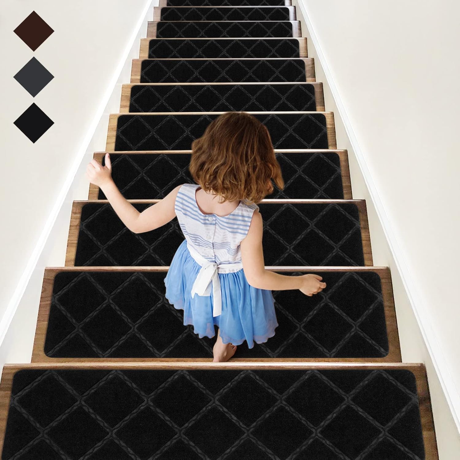 RIOLAND Stair Treads Carpet Non-Slip Indoor Safety for Kids