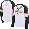 Women's Redzone Blitz Package Raglan Lace-Up V-Neck Cotton Tee