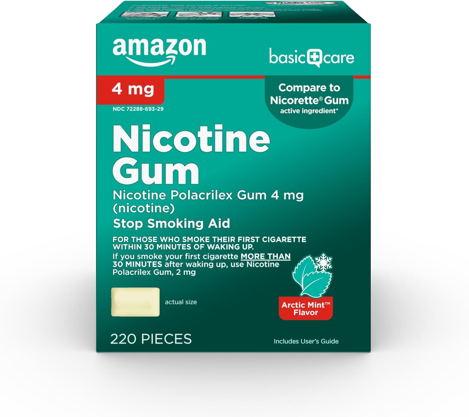 Nicotine Polacrilex Gum 4 mg Mint Flavor Stop Smoking Aid