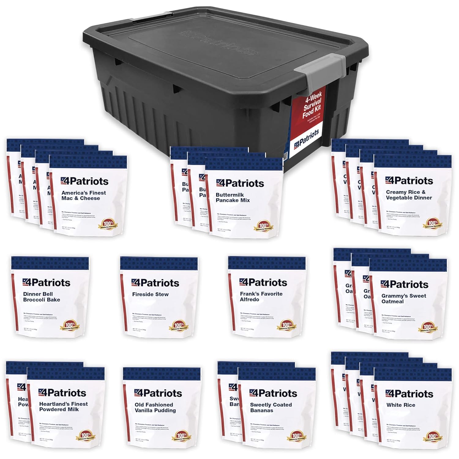 4Patriots 25-Year Emergency Food Kit: 192 Delicious Servings