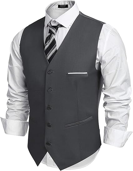 COOFANDY Men's V-Neck Suit Vests for Stylish Formal Wear
