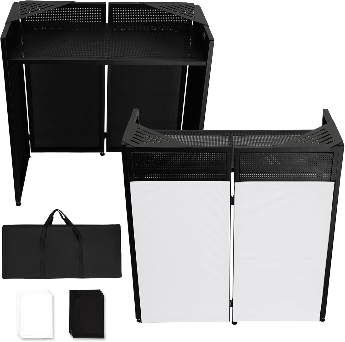 DJ Booth Table Station with Storage Panels for Events and Shows