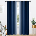 Yakamok Light Blocking Ombre Curtains Greyish White to Blue Gradient