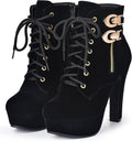 Susanny High Heel Platform Boots Women - Chunky 4.3 in Heels