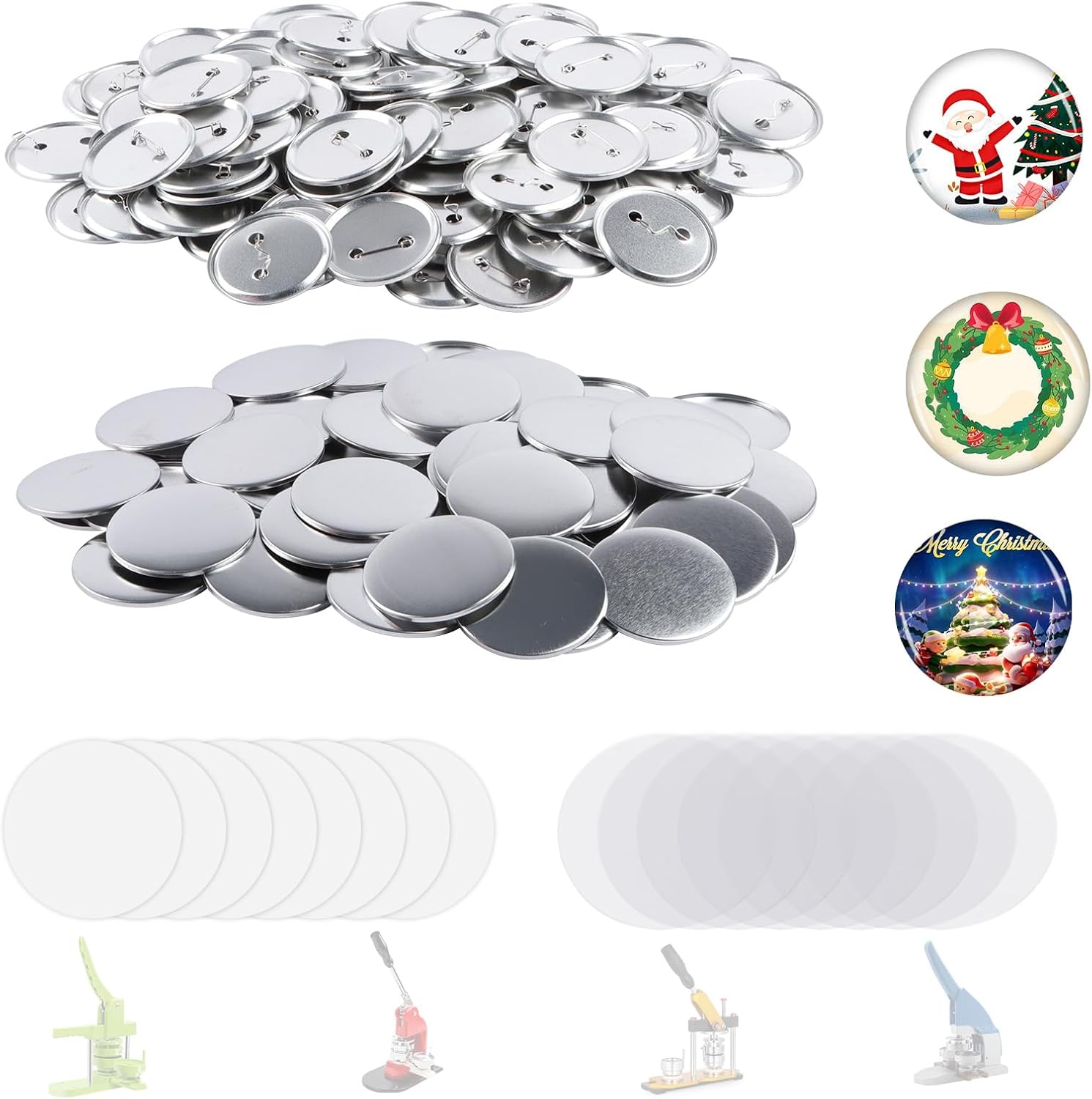 200 Sets of 58mm Button Supplies for Creative Badge Making