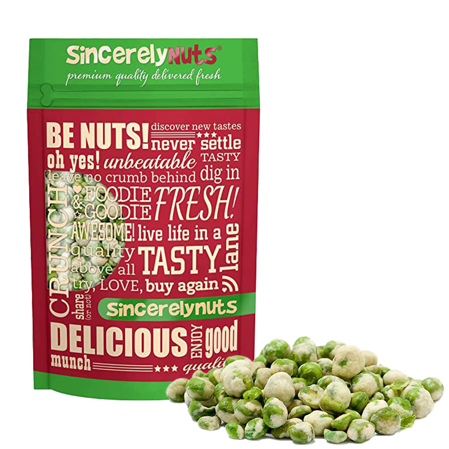 Sincerely Nuts Wasabi Peas - Protein-Packed Plant Snack