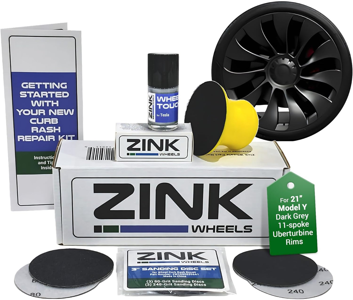 Premium Tesla Wheel Curb Rash Repair Kit for Model Y Rims