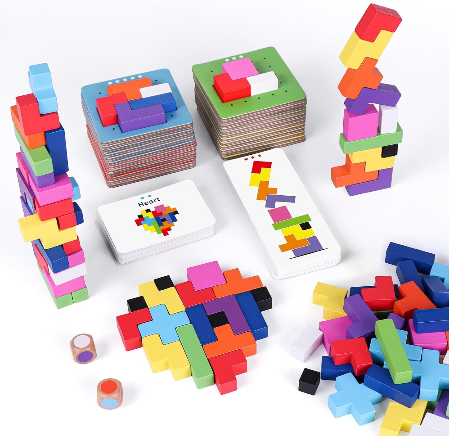 Wooden Block Game 120Pcs Fast-Paced Stacking Fun for Kids