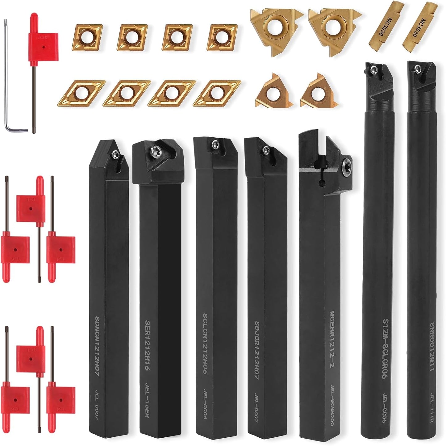 Indexable Lathe Turning Tool Kit with 21PCS for Precision Cutting