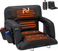 Double Heated Stadium Seat with Back & Arm Support - Dual Zone Warmth