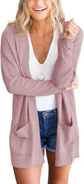 MEROKEETY Women's Long Sleeve Waffle Knit Cardigan - Cozy Duster 4-6)