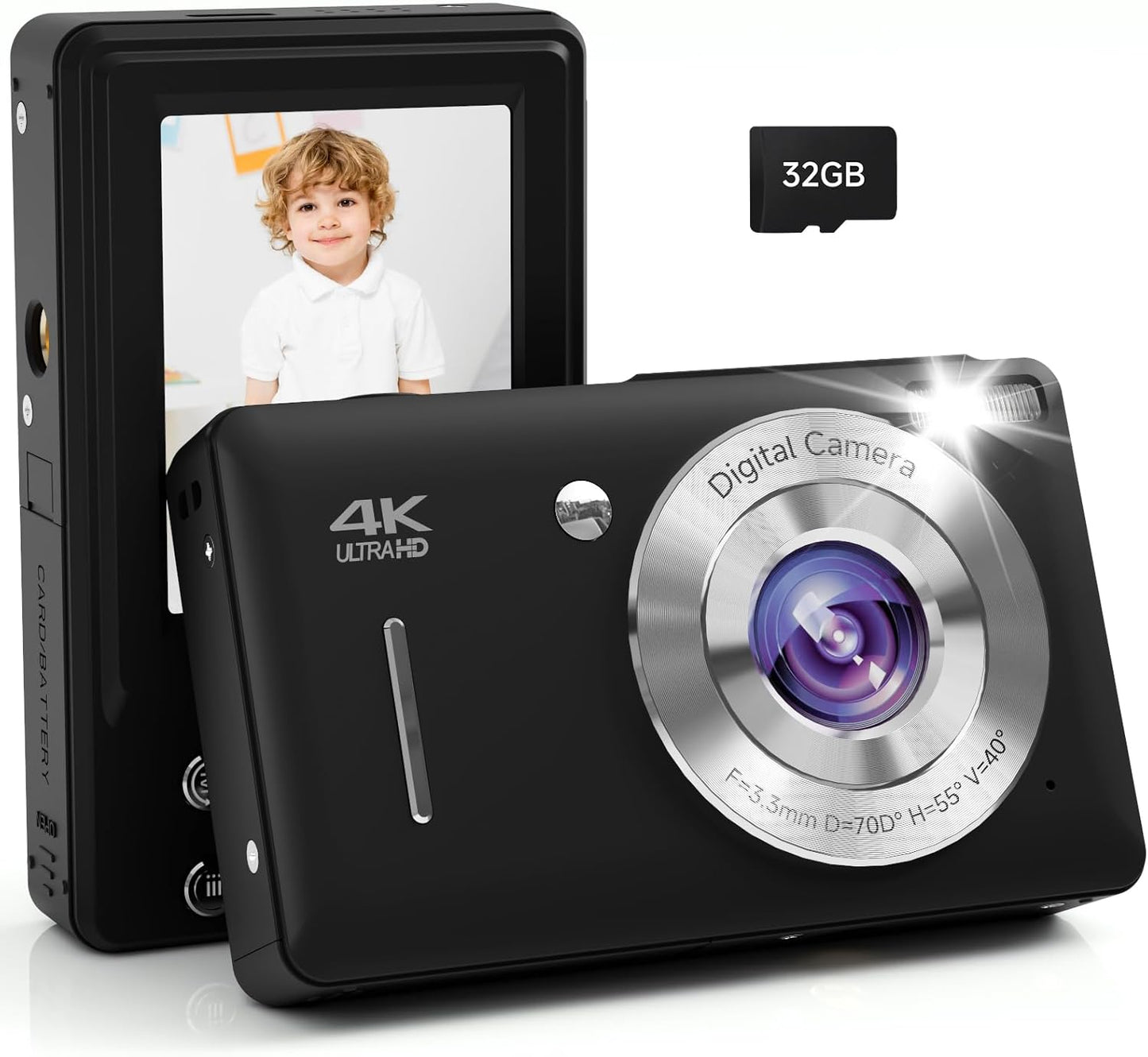 44MP FHD Digital Camera for Kids with 16X Zoom and Anti Shake