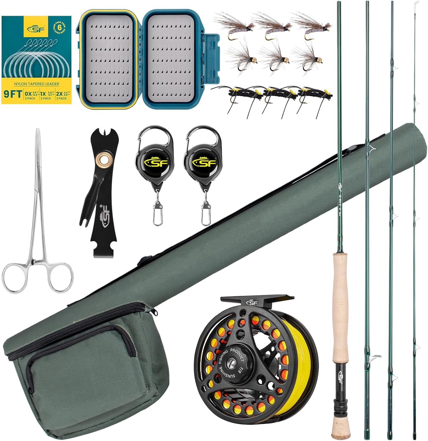 SF Fly Fishing Rod Combo Starter Kit for Beginners and Experts