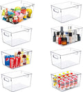 Clear Plastic Storage Bins Set of 8 - Pantry and Fridge Organizers
