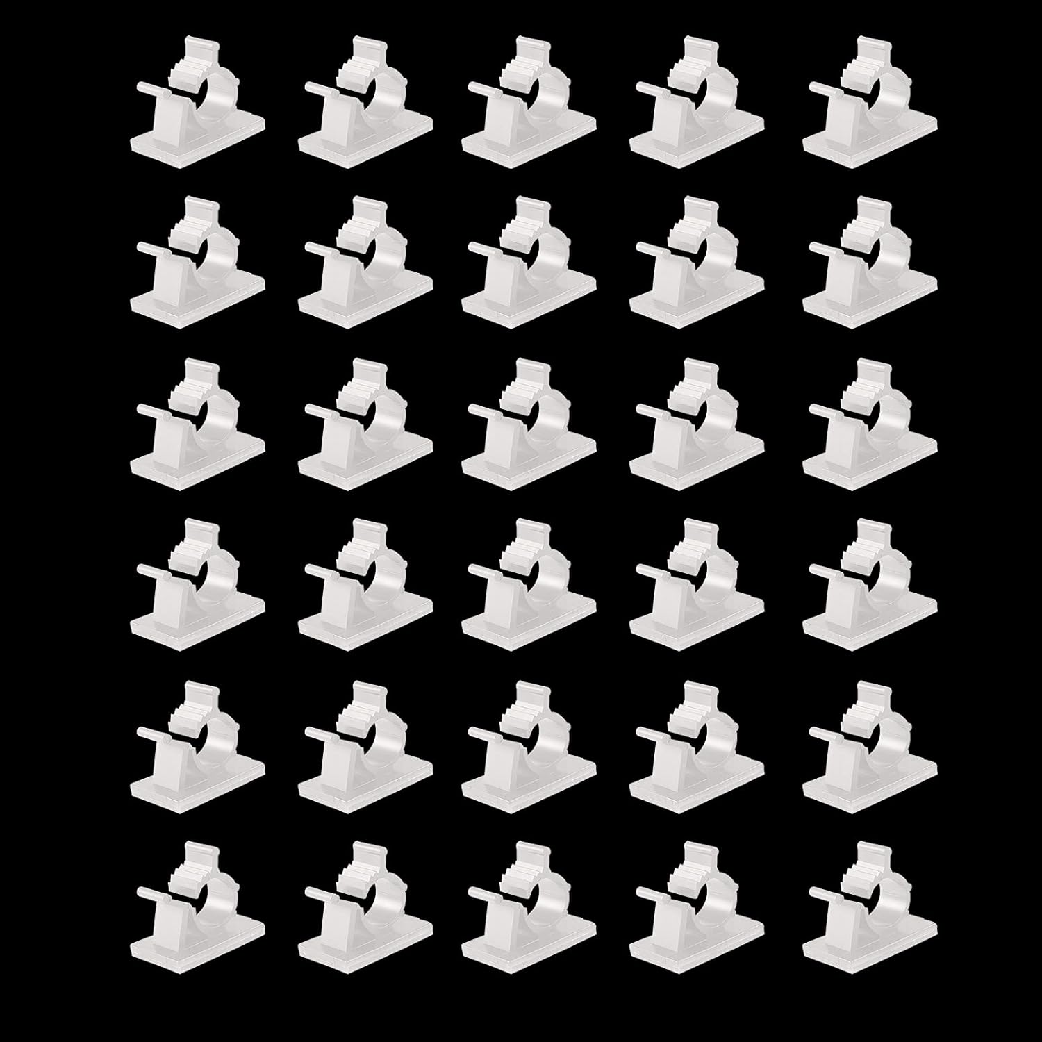 Viaky 30-pc White Cable Clips: Organize Wires Easily