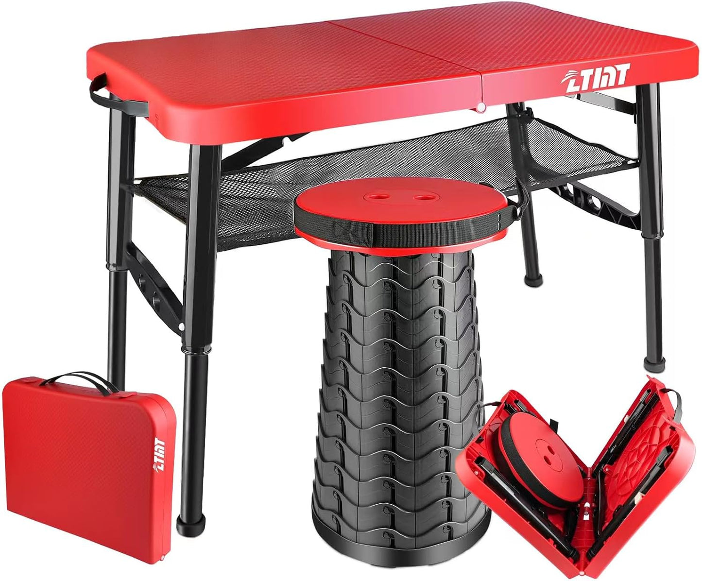 Portable 4ft Camping Table: Adjustable Height, Lightweight Fold-Up Design