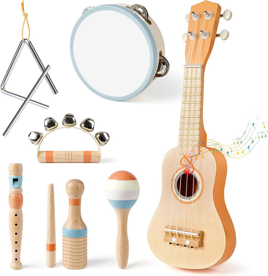 Kids Guitar Set - 7 in 1 Musical Instruments for Toddlers
