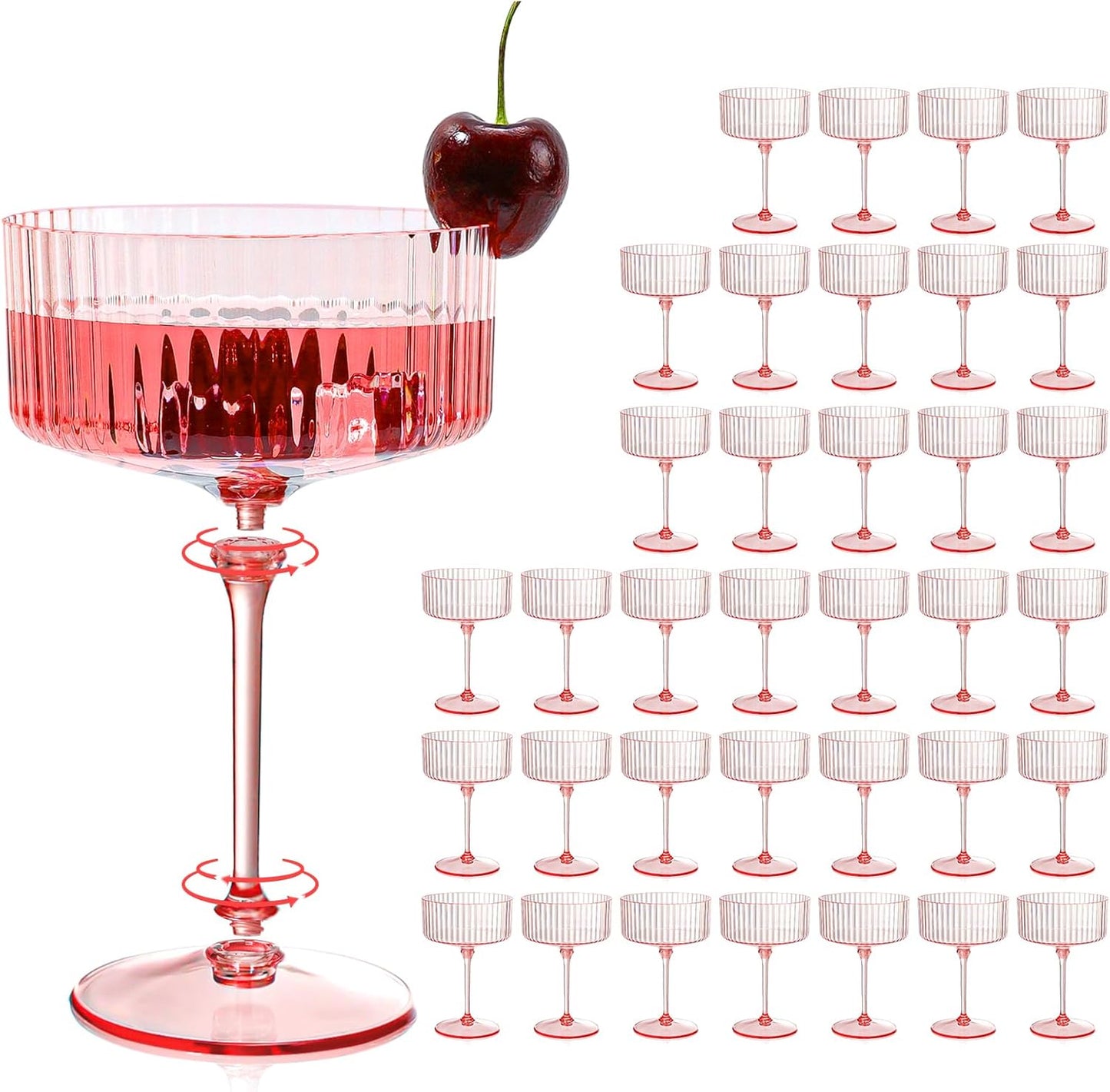 Elegant 50 Pcs Pink Martini Glasses for Any Celebration