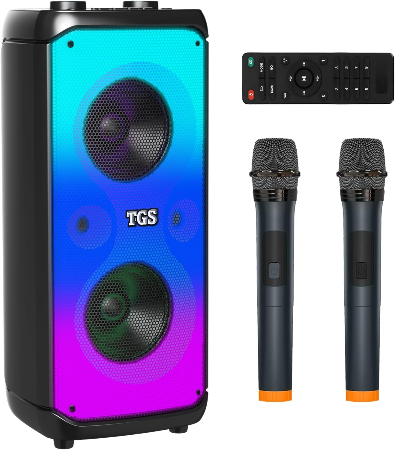 Dual 6.5 Karaoke Machine with Wireless Microphones for Parties