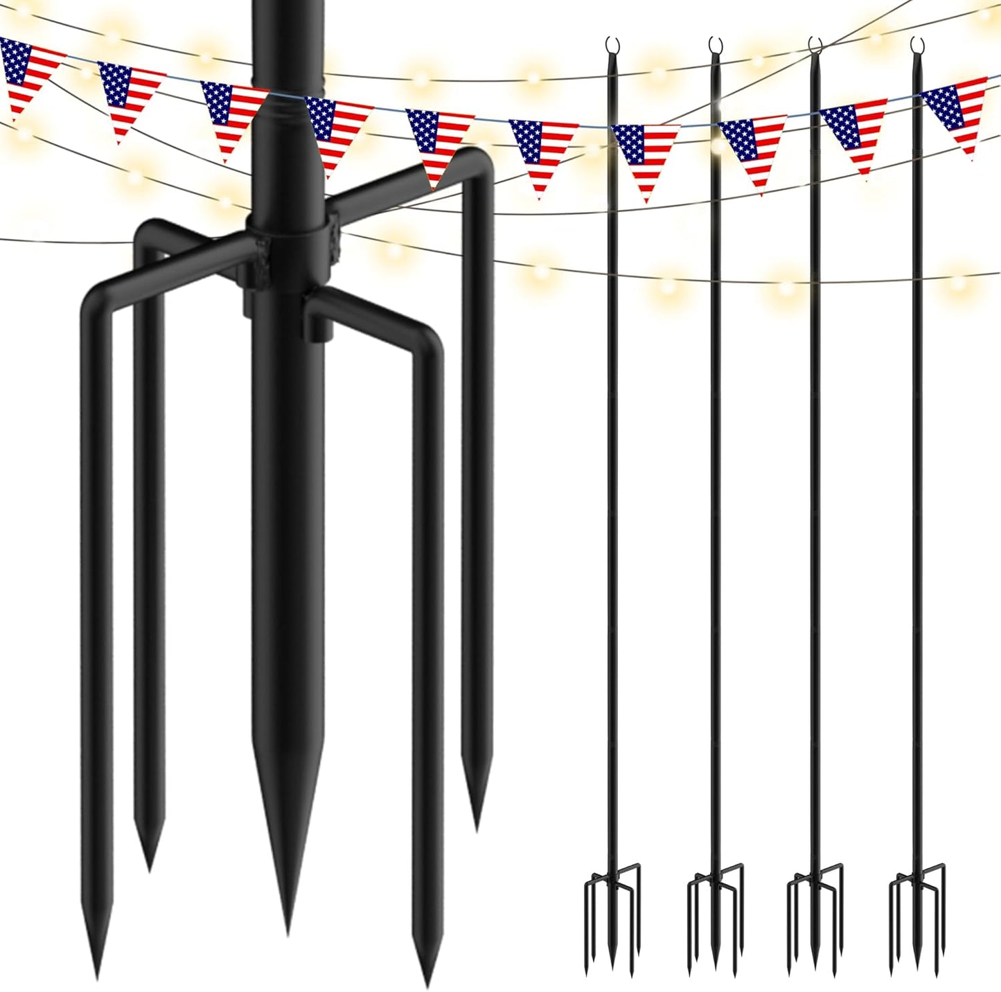 9FT String Light Poles for Outdoor Use - Durable and Versatile