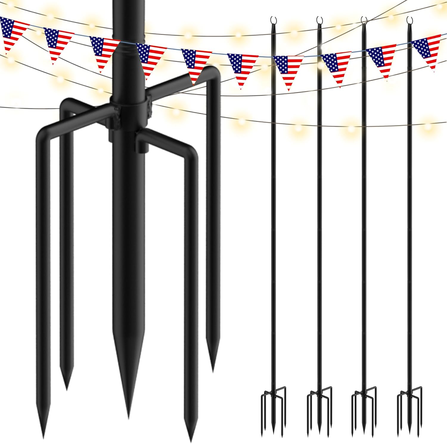 9FT String Light Poles for Outdoor Use - Durable and Versatile