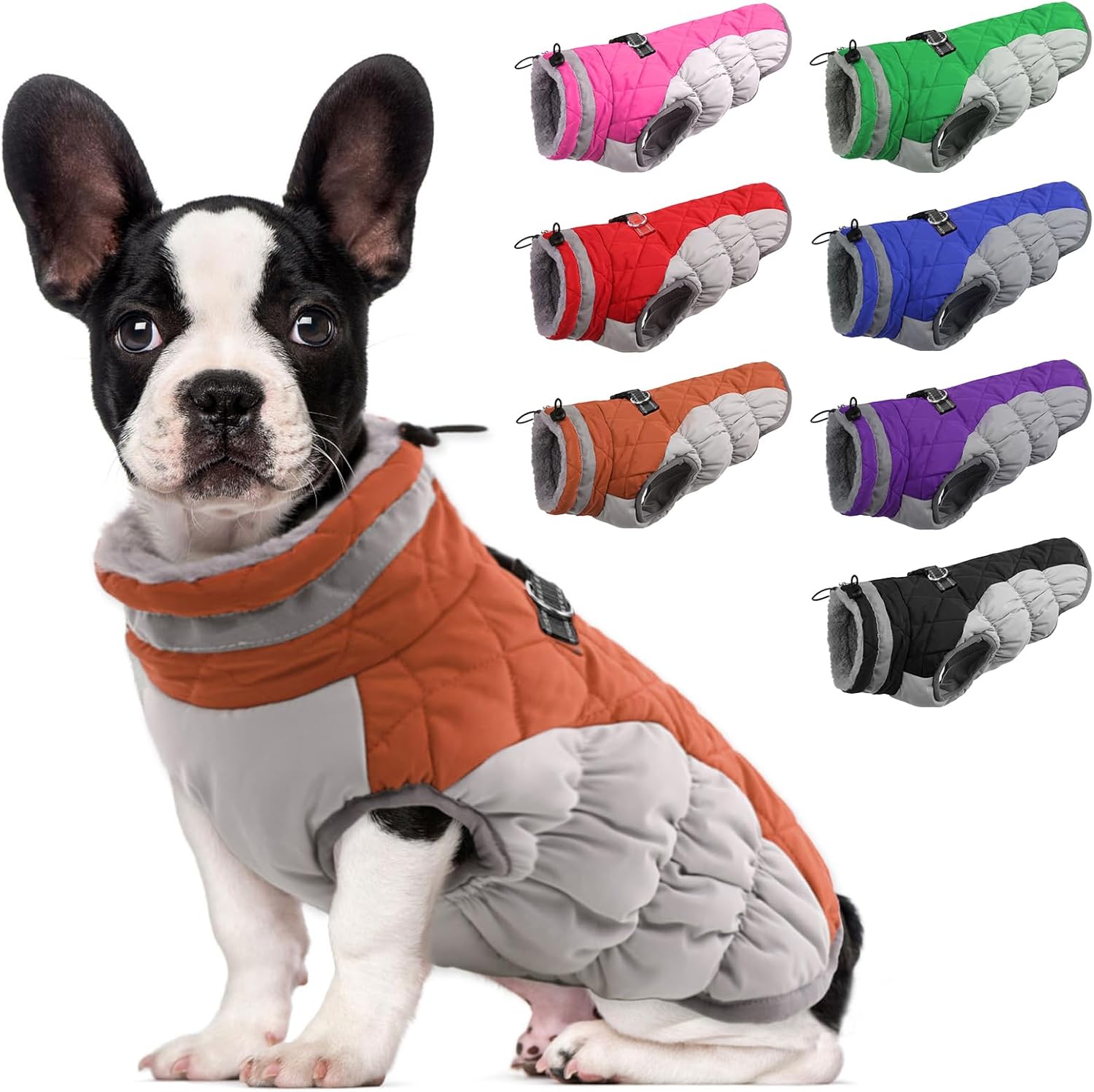 Warm Waterproof Dog Coat with Harness for Cold Weather Comfort
