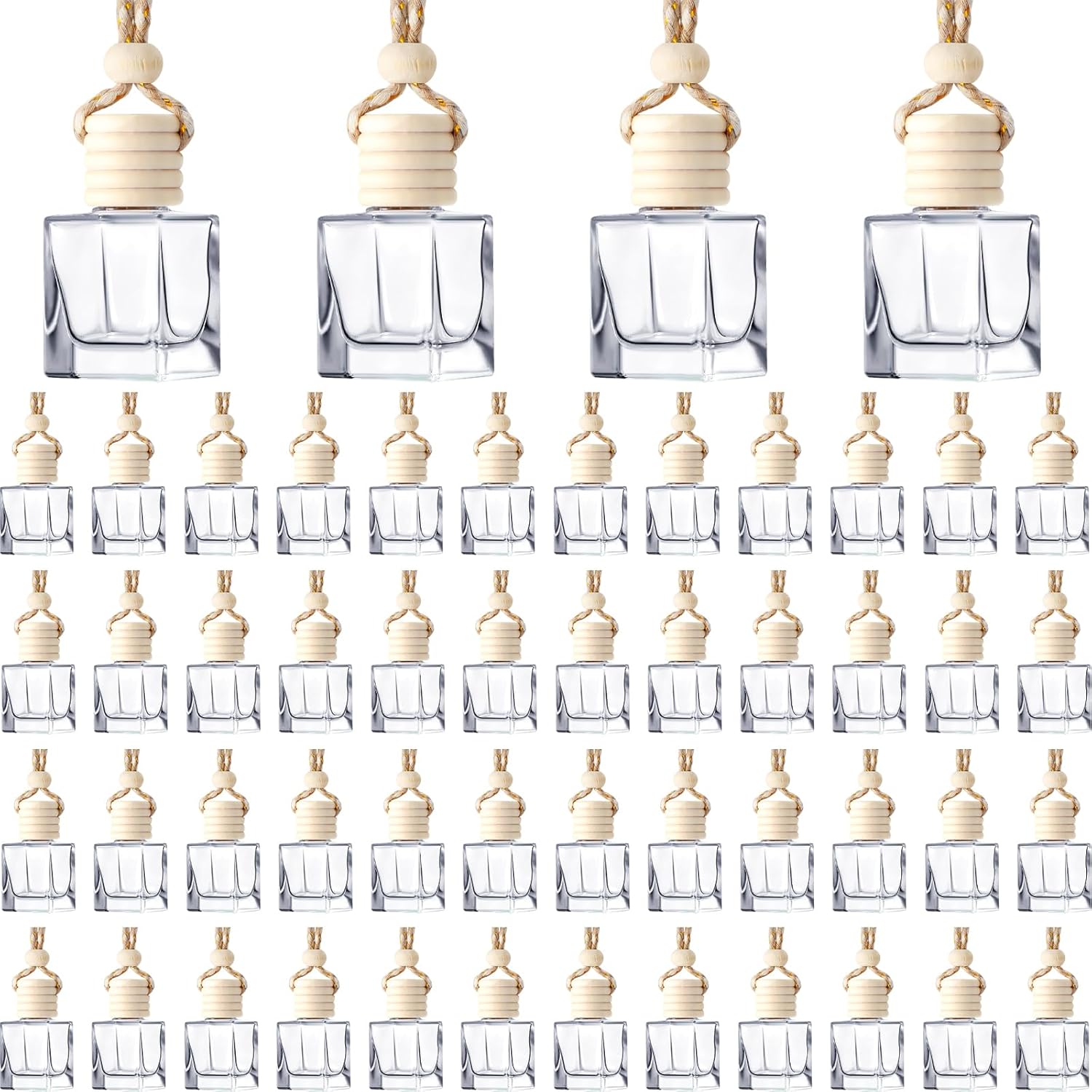BBTO 200 Pcs Hanging Car Diffuser Bottles for Aromatherapy
