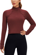 CRZ YOGA Butterluxe Half Zip Long Sleeve Crop Shirt - Soft Stretch Fit
