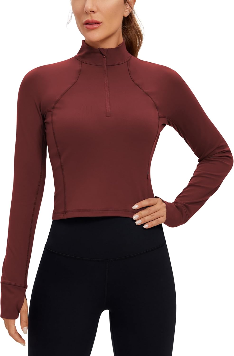 CRZ YOGA Butterluxe Half Zip Long Sleeve Shirt for Women