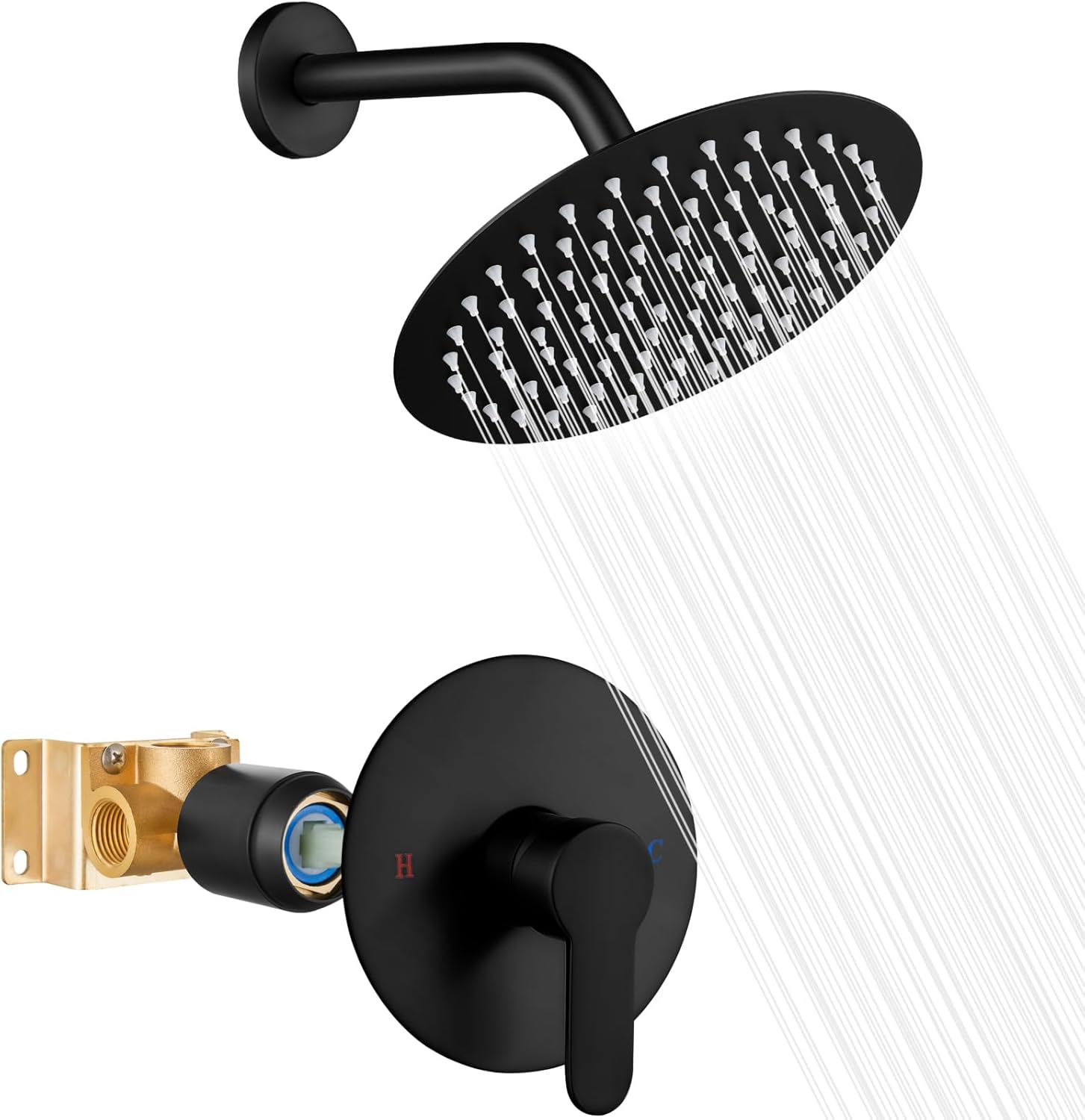 Heyalan Shower Faucet Set with 8 Inch Rainfall Shower Head