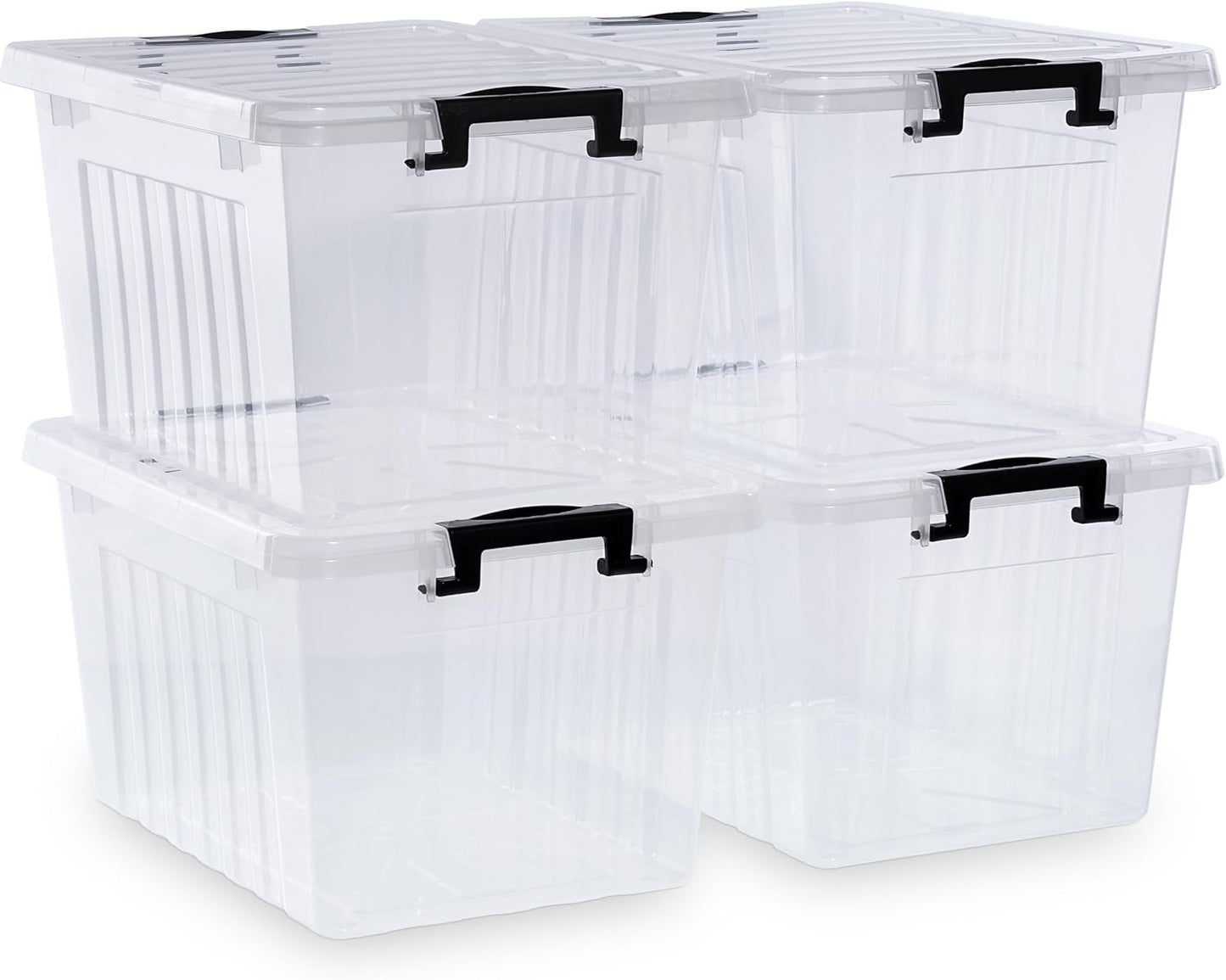 Citylife 22 QT Clear Plastic Storage Bins with Lids for Home