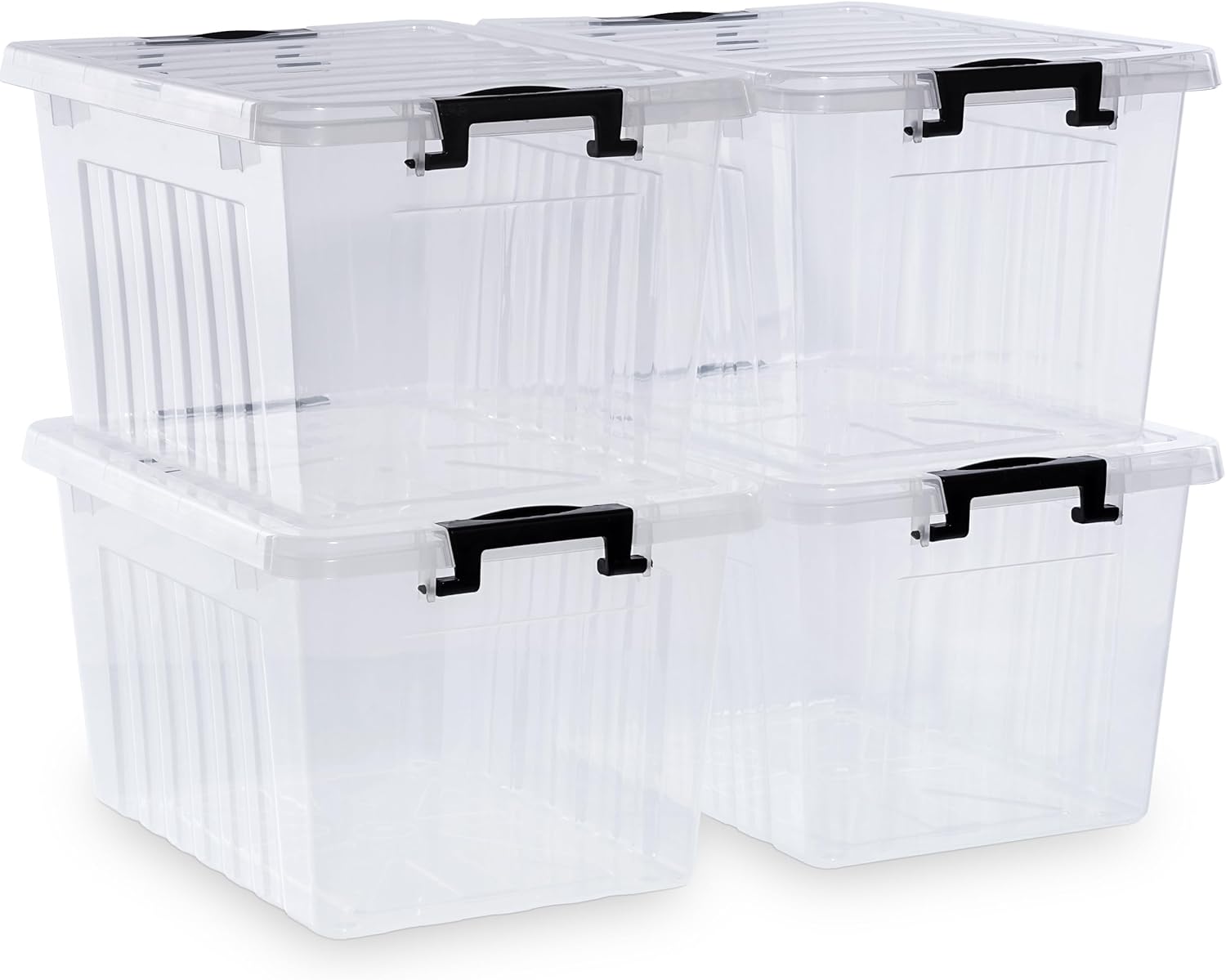 Citylife 22 QT Clear Plastic Storage Bins with Lids for Home