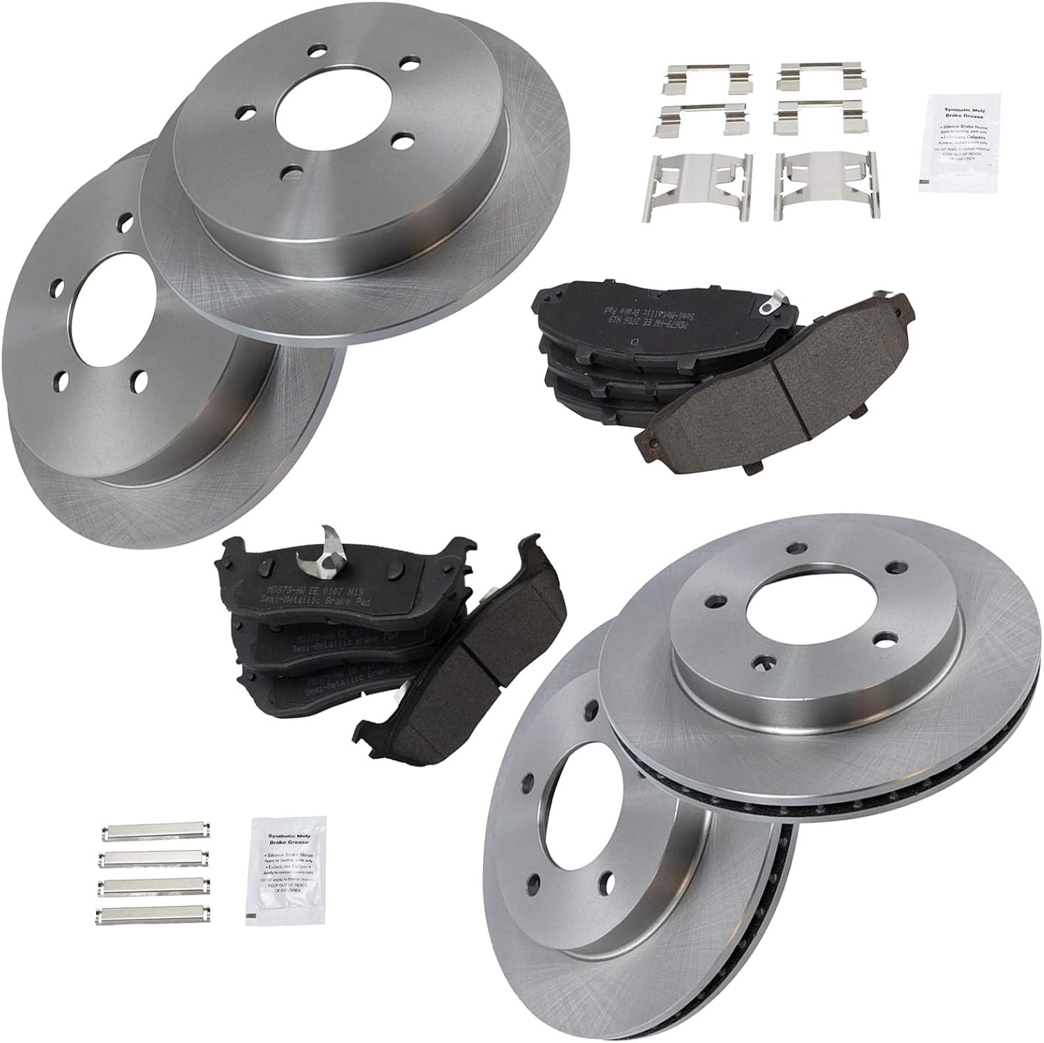 TRQ Front and Rear Brake Pad & Rotor Kit for Ford F-150