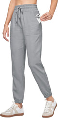 Women Linen Joggers 25.5in/28in - Lightweight Cotton Linen Pants