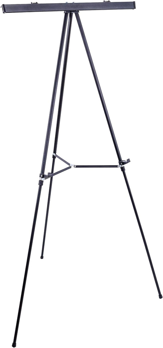 66 High Black Aluminum Flip Chart Easel for Presentations