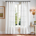 Linen Blend Curtains 84 in Length 2 Panels - Light Filtering Elegance