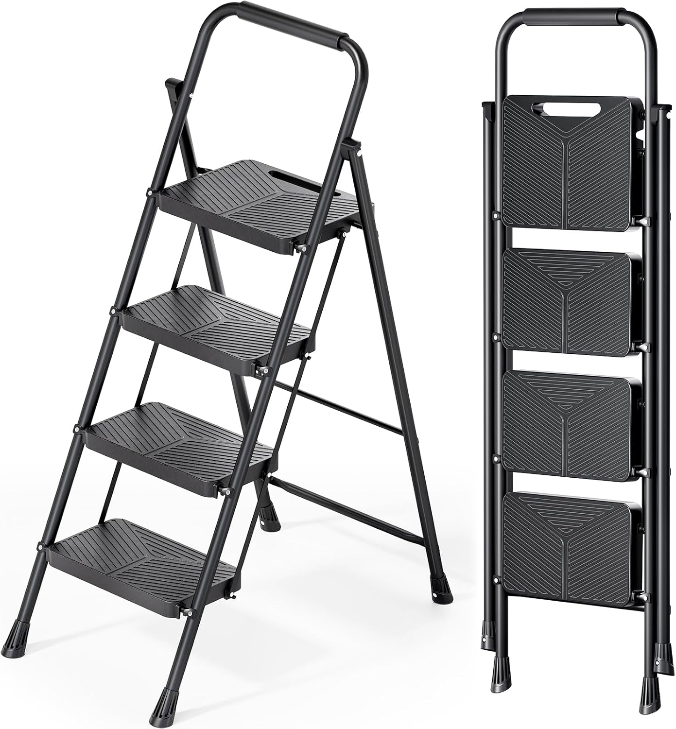 KINGRACK Folding 4 Step Ladder for Home and Kitchen Use