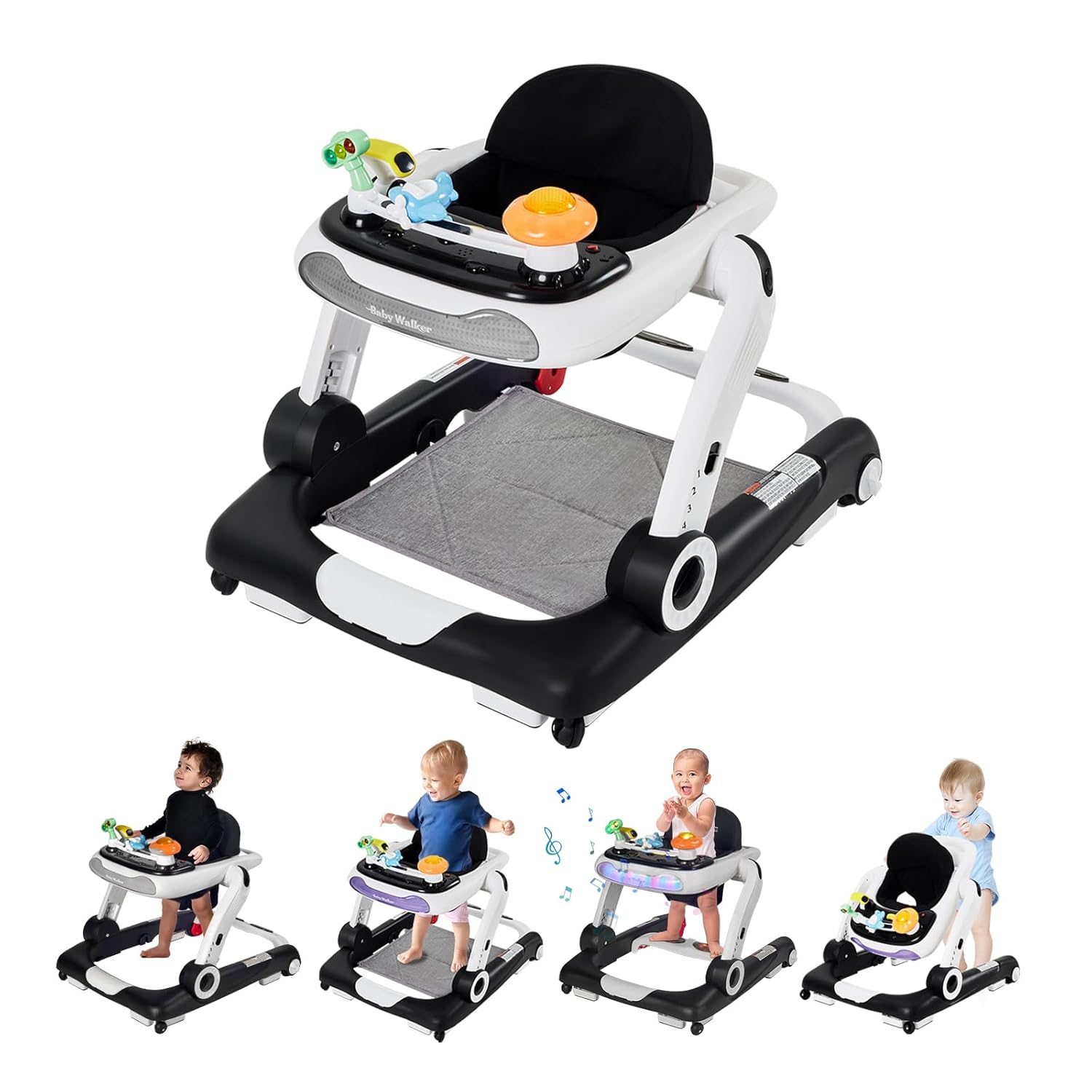 5-in-1 Baby Walker with Music and Lights for Active Babies