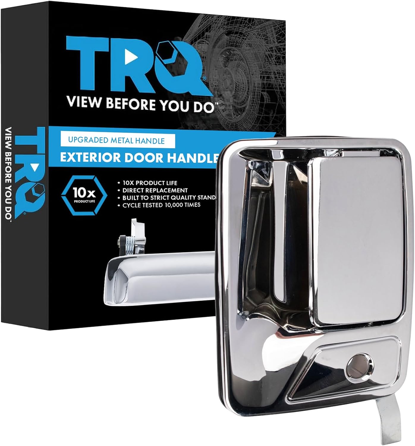 TRQ Front Left Exterior Door Handle for Ford Super Duty Trucks